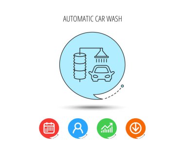 Otomatik carwash simgesi. Temizleme İstasyonu işareti.