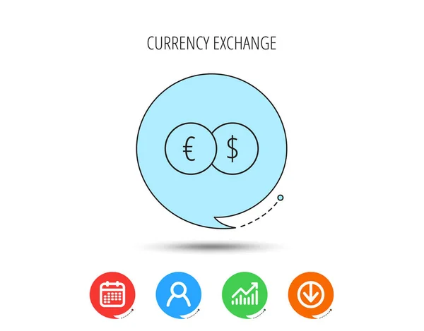 Icona di cambio valuta. Segno di bonifico bancario . — Vettoriale Stock