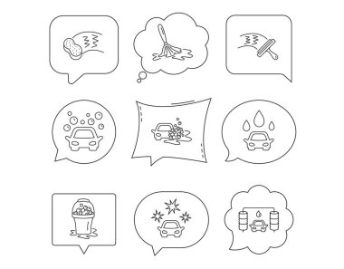 Oto yıkama simgeler. Temizleme İstasyonu lineer işaretler.