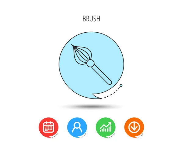 Brush icon. Paintbrush tool sign. — Stock Vector