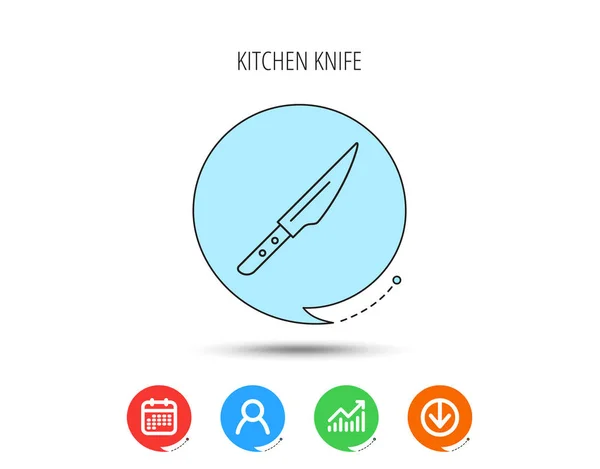 Icono cuchillo de cocina. Señal de herramienta Chef . — Vector de stock