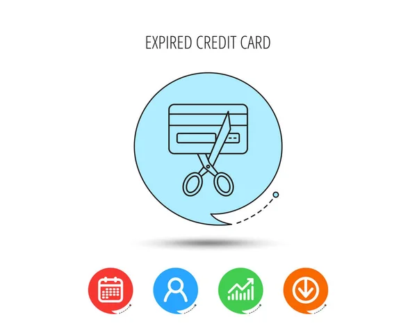Icône de carte de crédit périmée. Panneau shopping . — Image vectorielle
