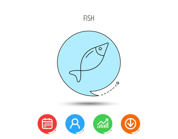 Icono de pescado. Señal de pesca . — Archivo Imágenes Vectoriales