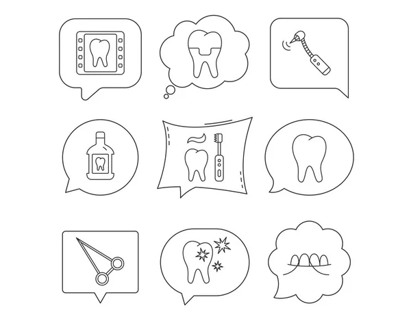 Stomatologie, Ikonen der Zahn- und Zahnkrone. — Stockvektor