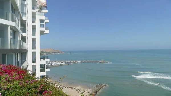 View Top Cliff Boats Marina Barranco District Lima Image Modern — Stock Photo, Image