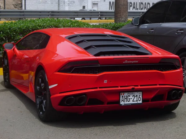 Lima Perú Octubre 2015 Vista Lateral Trasera Coupé Rojo Perfecto — Foto de Stock