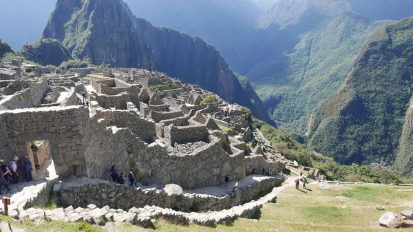 Vista Panorámica Del Desarrollo Viviendas Machu Picchu Patrimonio Humanidad Por — Foto de Stock