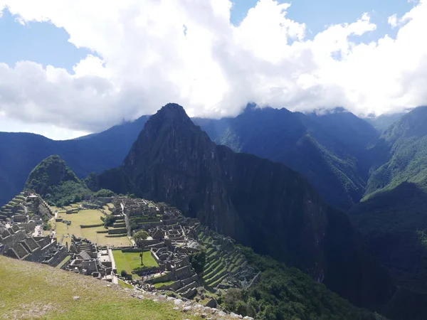 Vue Panoramique Sur Les Ruines Machu Picchu Dans Région Cusco — Photo