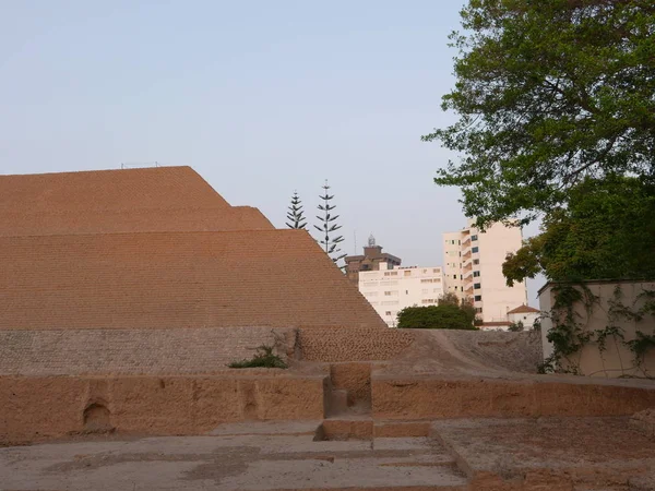 Częściowy Widok Piramidy Nazwie Huaca Huallamarca Około 2000 Lat Temu — Zdjęcie stockowe