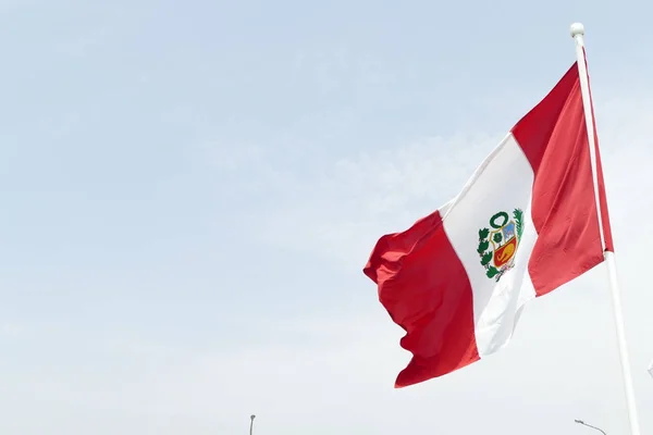 Bandera Peruana Playa Kapala Sur Lima Imagen Hay Día Cielo —  Fotos de Stock