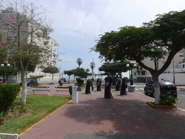 Lima Perú Abril 2016 Vista Panorámica Cabeza Pico Cuello Las — Foto de Stock