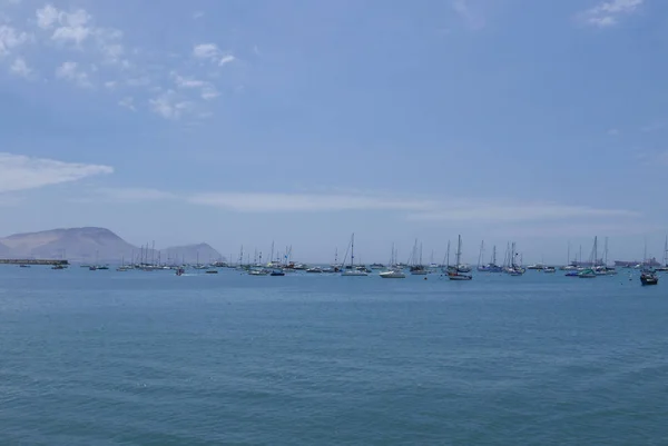 Malebný Pohled Potěšení Marina Tichém Oceánu Callao Obrázku Jsou Jachty — Stock fotografie