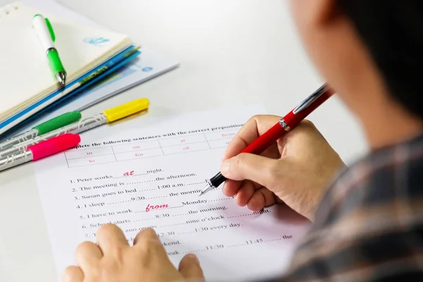 English test on table — Stock Photo, Image