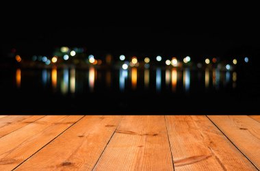 perspektif tahta üzerine bulanık bokeh