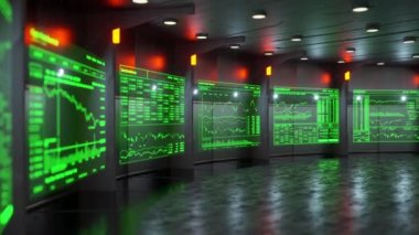 Geniş açı çekim blockchain için borsa veri kripto para Bitcoin, Ethereum, Monero, dalgalanma gibi temel. Gerçek zamanlı veri holografik monitörde görüntülenir.