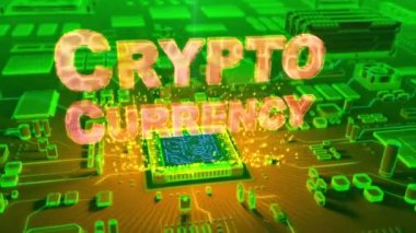 Mikroişlemci elektronik devre kartı üzerinde çıkan holografik 