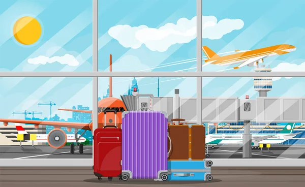 Concept d'aéroport international . — Image vectorielle