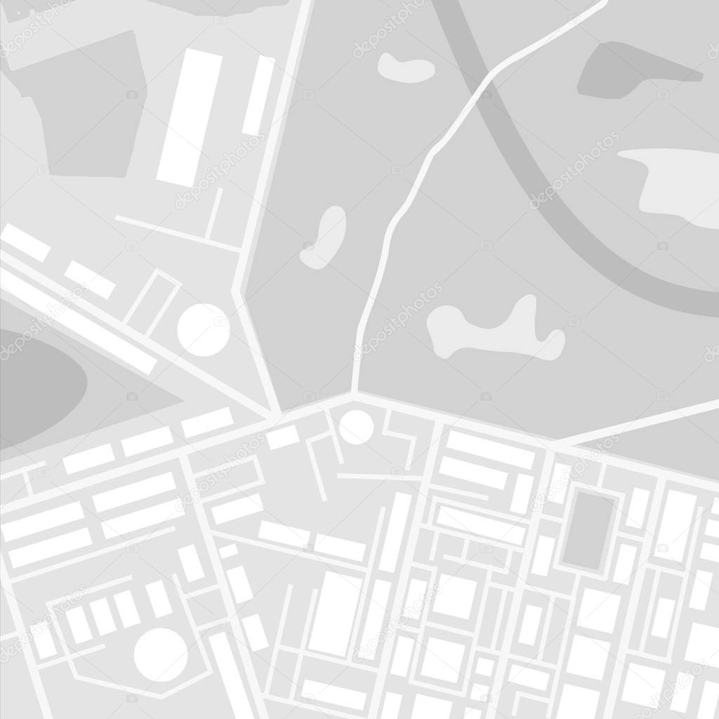 City suburban map in black and white