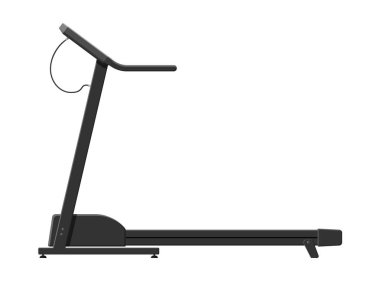 Koşu bandı üzerinde beyaz izole.