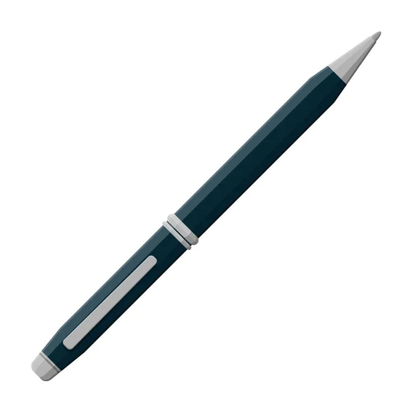 Detaillierte Klassische Kugelschreiber Isoliert Auf Weiß Büro Und Schulausstattung Schreibwaren — Stockvektor