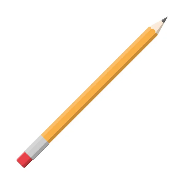 Чорний олівець з гумовою гумкою . — стоковий вектор