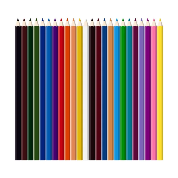 Ensemble de crayons de couleur pour le dessin — Image vectorielle