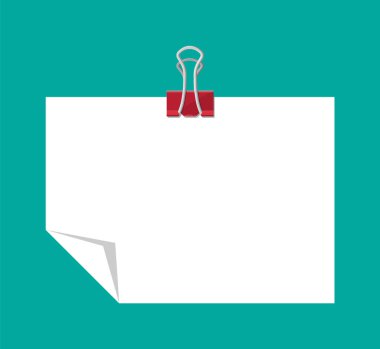 Ataş ile asılı boş kağıt sayfası.