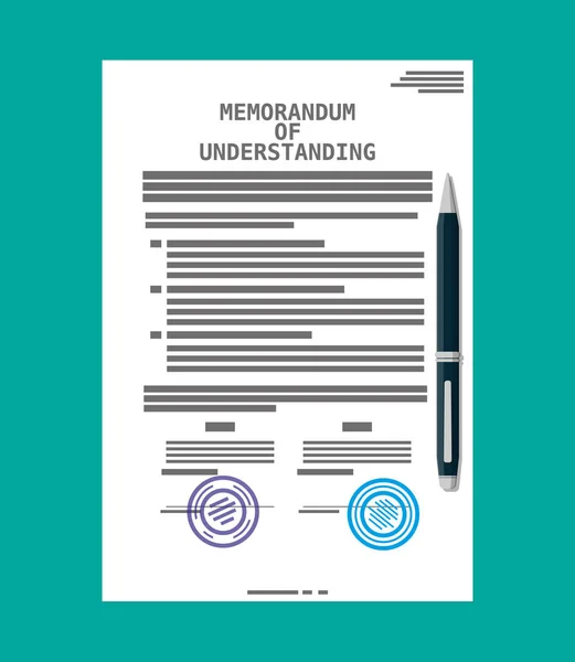 Memorandum van het begrip document. — Stockvector