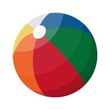 Farklı renklerde plaj topu. Çizgili Lastik çocuk top. Genel bahçesi veya anaokulu için bir oyuncak. Düz stil vektör çizim