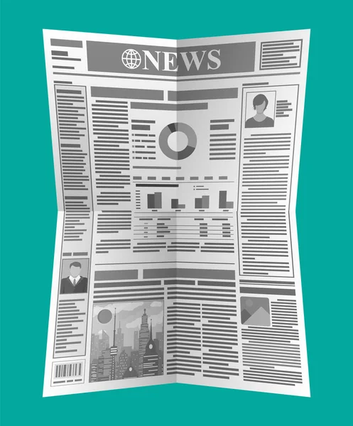 Daily newspaper in black and white. — Stock Vector