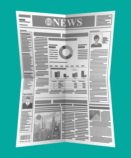 Diario en blanco y negro . — Vector de stock