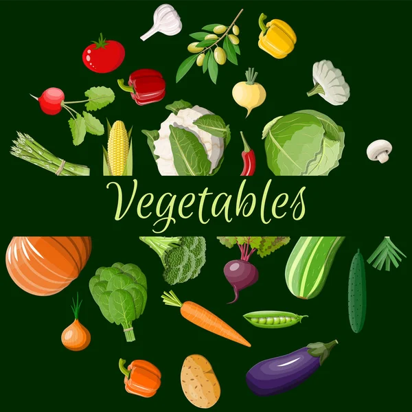Big vegetable icon set. — Stock Vector