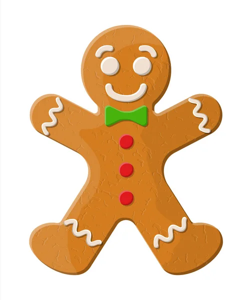 Holiday pepparkakor mannen cookie. — Stock vektor