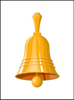 Altın okul zili. Retro Noel handlebell.