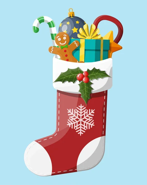 Calcetín de Navidad media — Vector de stock