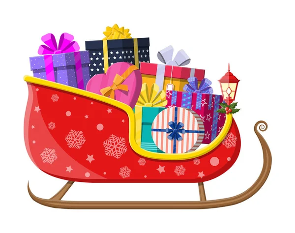 Santa claus szánjával ajándékok — Stock Vector