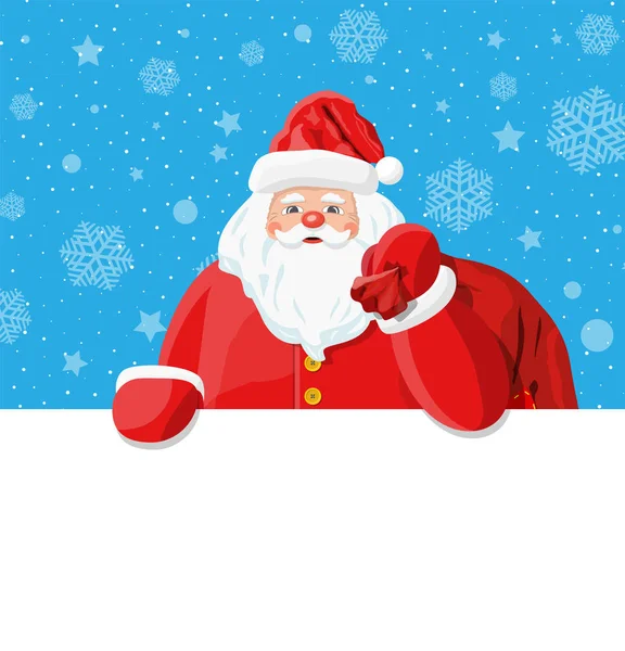 Divertido saludo de carácter de santa claus — Vector de stock