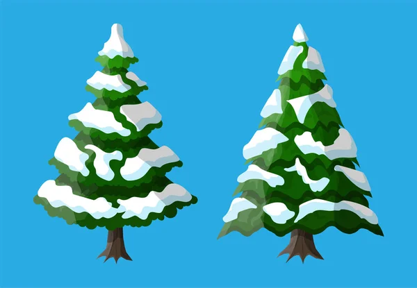 Arbre de Noël couvert de neige . — Image vectorielle