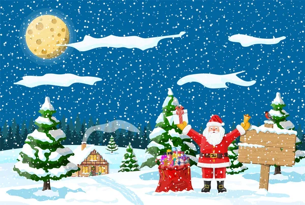 Paisaje de invierno de Navidad — Archivo Imágenes Vectoriales