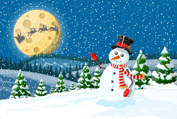 Winter Kerst Achtergrond. — Stockvector