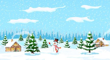 Banliyö evi karla kaplı.