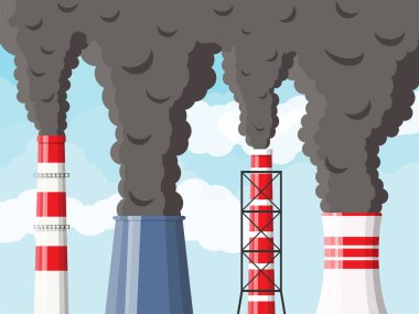 Cloud açık gökyüzü karşı fabrika lüle