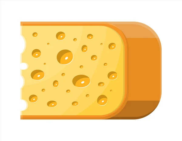 Piece of cheese isolated on white. — Stock Vector