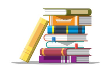 Yığın kitap elinde