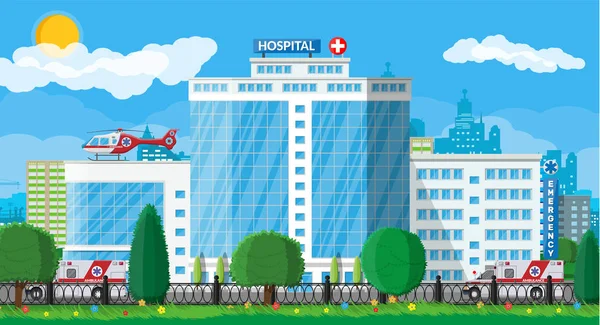 Hastane binası, sağlık ikonu. — Stok Vektör