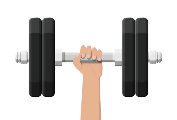 Dumbbell with metal weights — Stock Vector