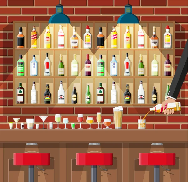 Intérieur du pub, du café ou du bar. — Image vectorielle