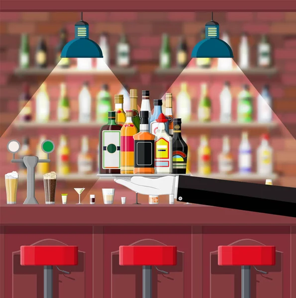 Interior de pub, café ou bar . —  Vetores de Stock