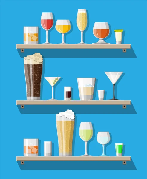 Recogida de bebidas alcohólicas en vasos . — Archivo Imágenes Vectoriales