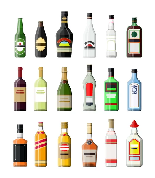 Alcohol drankjes collectie — Stockvector